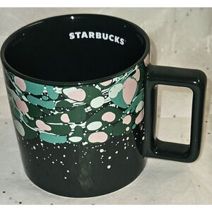 Starbucks Holiday Forest Green &Pink Venetian Marble 12 oz Coffee Mug 2022
